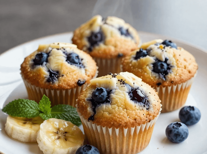 Banana Blueberry Muffins - featured image