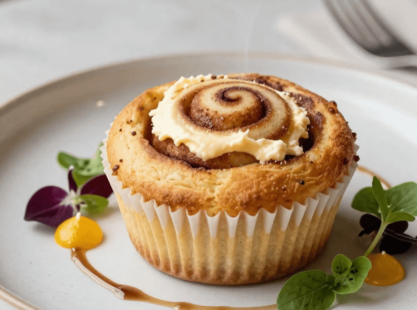 Cottage Cheese Cinnamon Roll Muffins Recipe - featured image