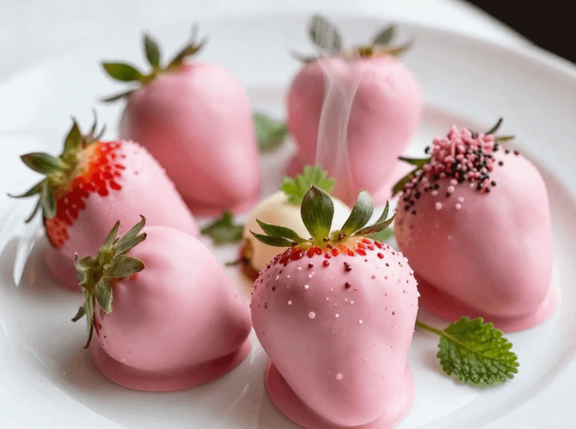 Pink Chocolate Covered Strawberries - featured image