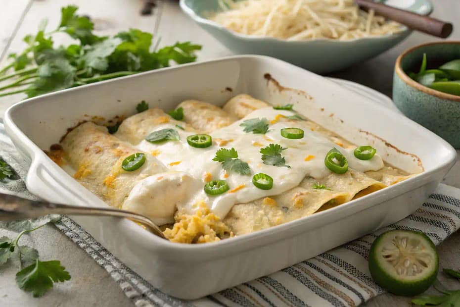 Chicken Enchiladas With White Sauce