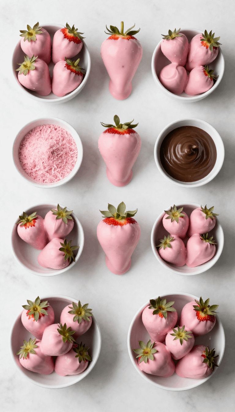 Pink Chocolate Covered Strawberries - step 1